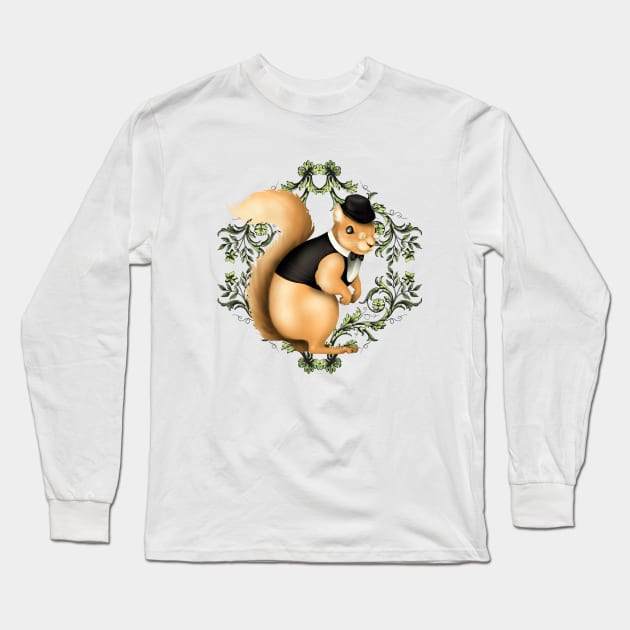 Gentleman Squirrel Long Sleeve T-Shirt by CatAstropheBoxes